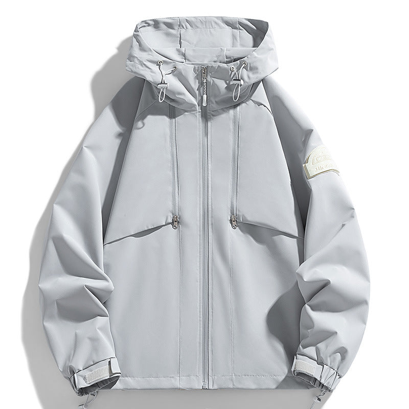 Unisex Leichte zweifarbige Wind- und Regenjacke mit Kapuze, Kordelzug und Reißverschlusstaschen Nord Taschen