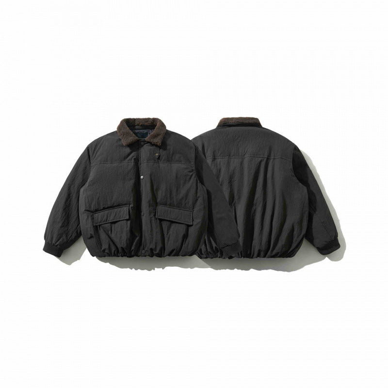 Herren Gepolsterte Bomberjacke mit Teddykragen, Pattentaschen und elastischem Saum Nord Taschen