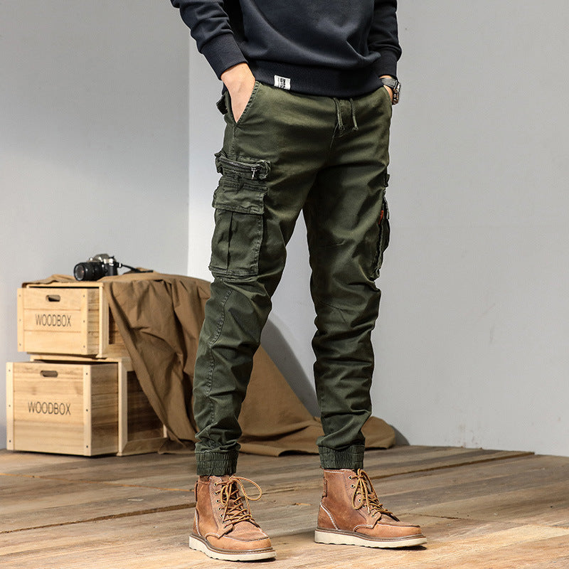 Herren Schmale Utility-Cargojogger aus Ripstop mit Elastikbund, Kordelzug und Mehrfachtaschen Nord Taschen