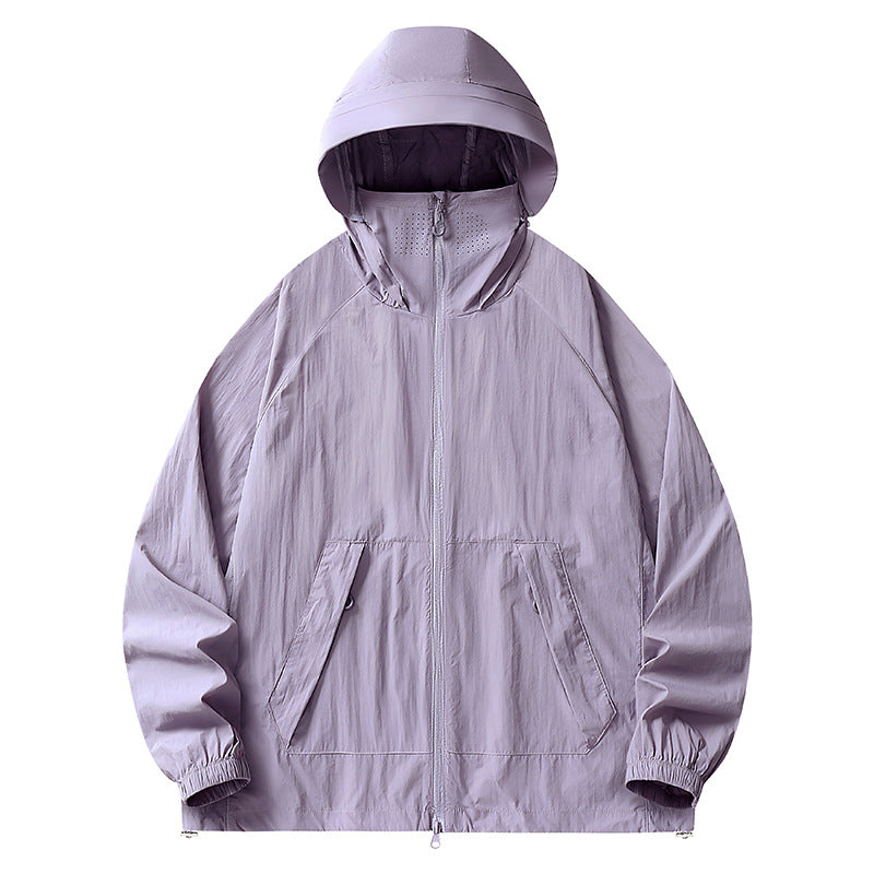 Herren Leichte wind- und wasserabweisende Kapuzenjacke mit Mesh‑Futter, Raglanärmeln & verstellbarem Saum Nord Taschen