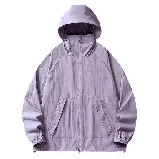 Herren Leichte wind- und wasserabweisende Kapuzenjacke mit Mesh‑Futter, Raglanärmeln & verstellbarem Saum Nord Taschen