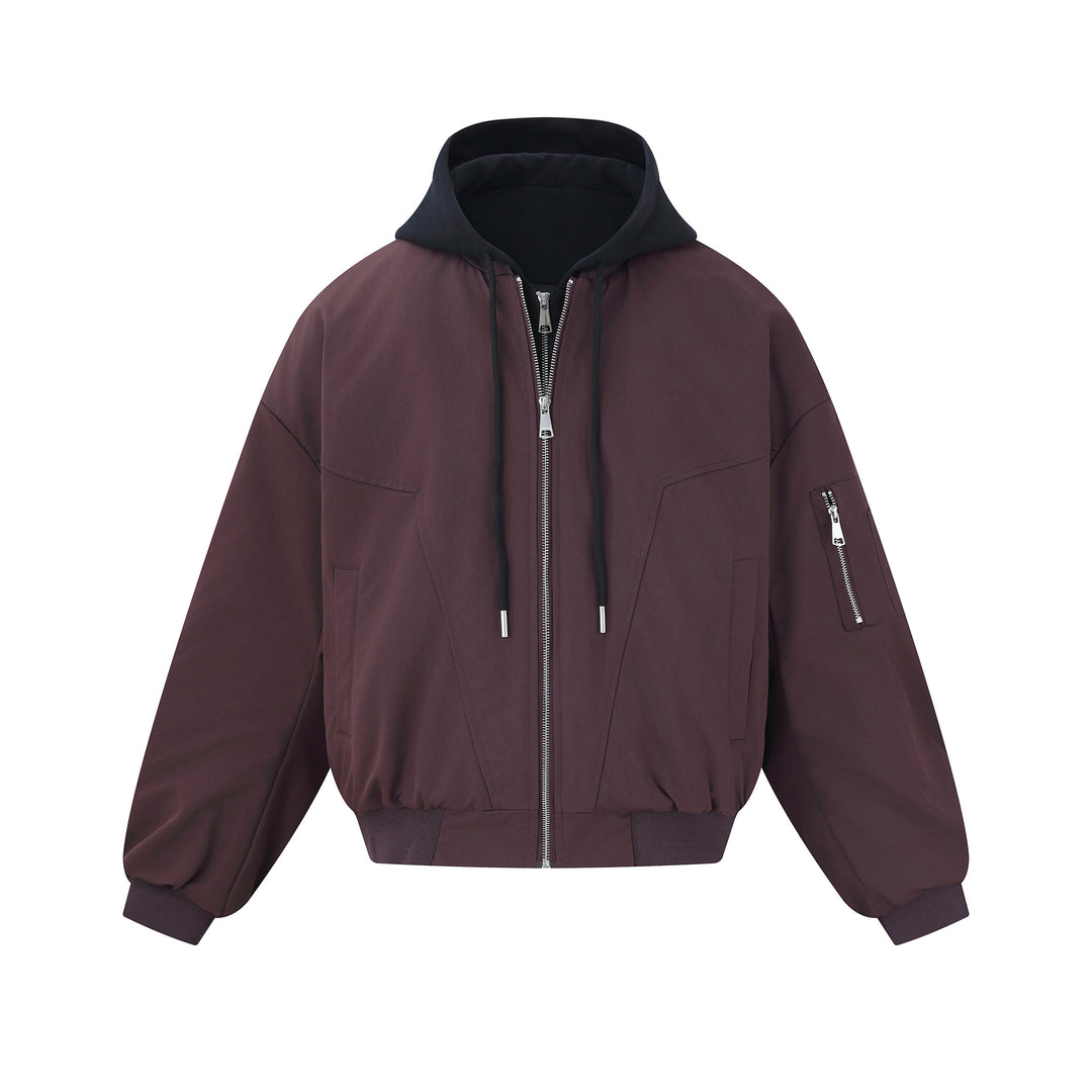 Herren Kurz geschnittener Boxy-Hoodie‑Bomber mit Kapuzen‑Einsatz und Utility‑Taschen Nord Taschen