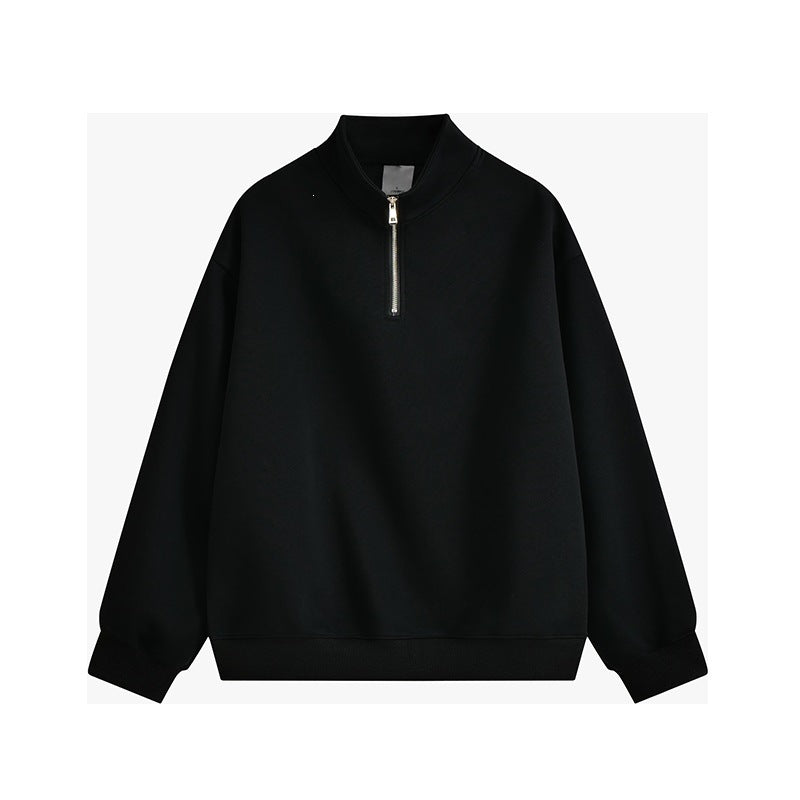 Unisex nan oversized Halbzip-Sweatshirt mit Stehkragen, Rippbündchen und weichem Fleece-Innenfutter Nord Taschen