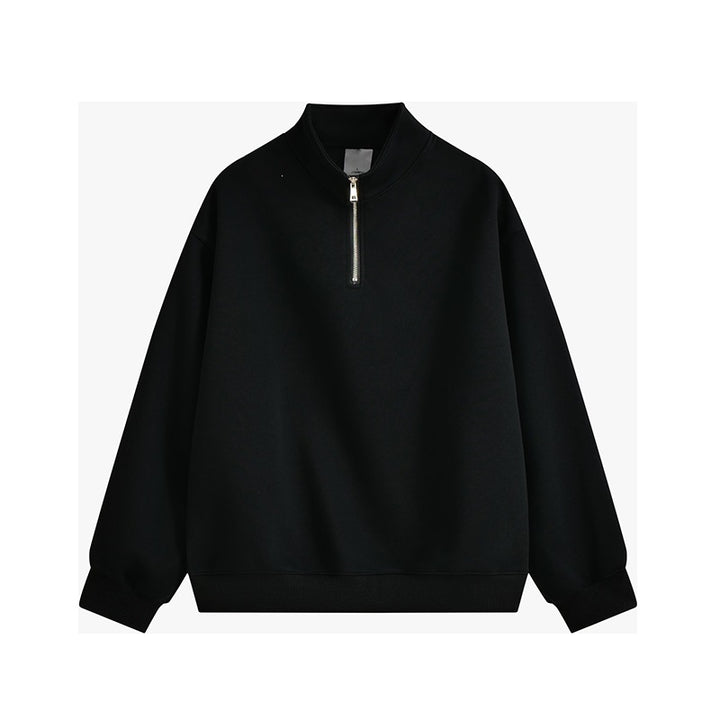 Unisex nan oversized Halbzip-Sweatshirt mit Stehkragen, Rippbündchen und weichem Fleece-Innenfutter Nord Taschen