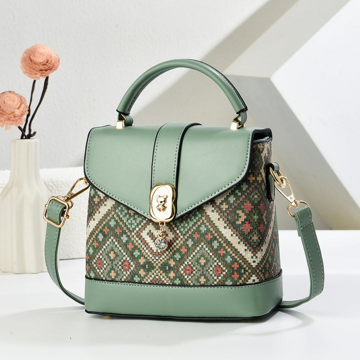 Damen Stylish Schultertasche mit detailreichem Muster Nord Taschen