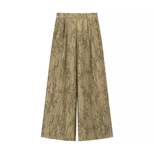 Damen Zweiteiliges Jacquard-Loungewear-Set mit Hemdbluse und weiter Palazzohose Nord Taschen