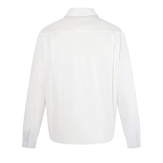 Damen Elegante Bluse mit verdeckter V-Schlitzfront, Hemdkragen und elastischem Saum Nord Taschen