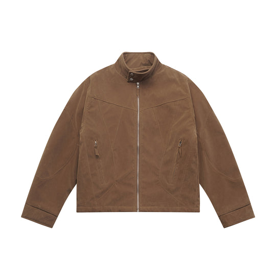 Herren Kurzblouson aus Velours‑Suede mit hohem Kragen und ergonomischer Nahtführung Nord Taschen
