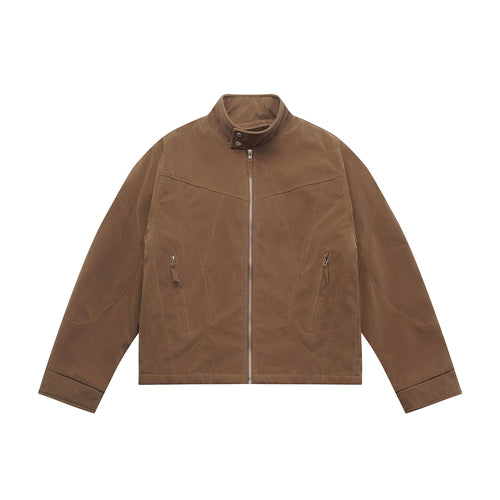 Herren Kurzblouson aus Velours‑Suede mit hohem Kragen und ergonomischer Nahtführung Nord Taschen