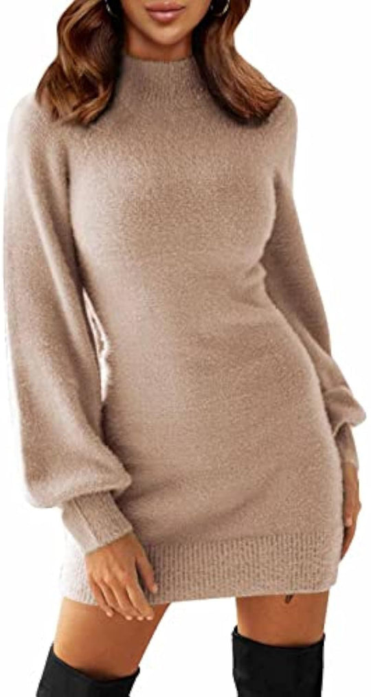 Damen Lässiges und elegantes Strickkleid Nord Taschen