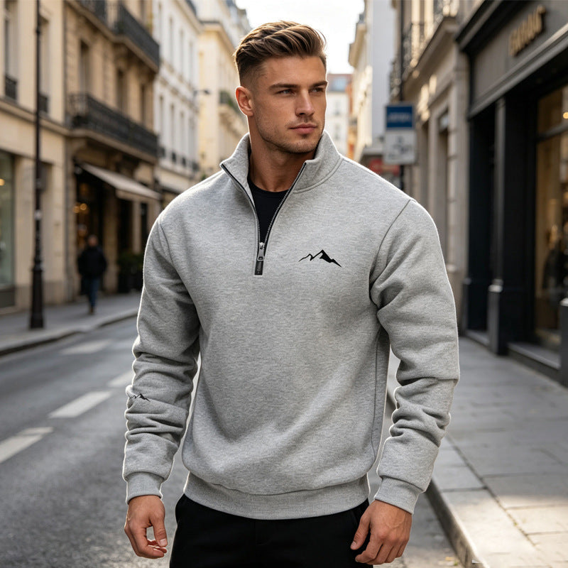 Herren Sweatshirt mit kurzem Reißverschluss Nord Taschen