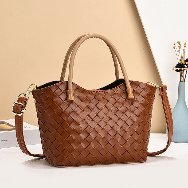 Damen elegante Handtasche aus geflochtenem Leder Nord Taschen