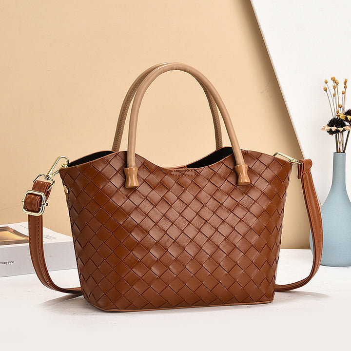 Damen elegante Handtasche aus geflochtenem Leder Nord Taschen