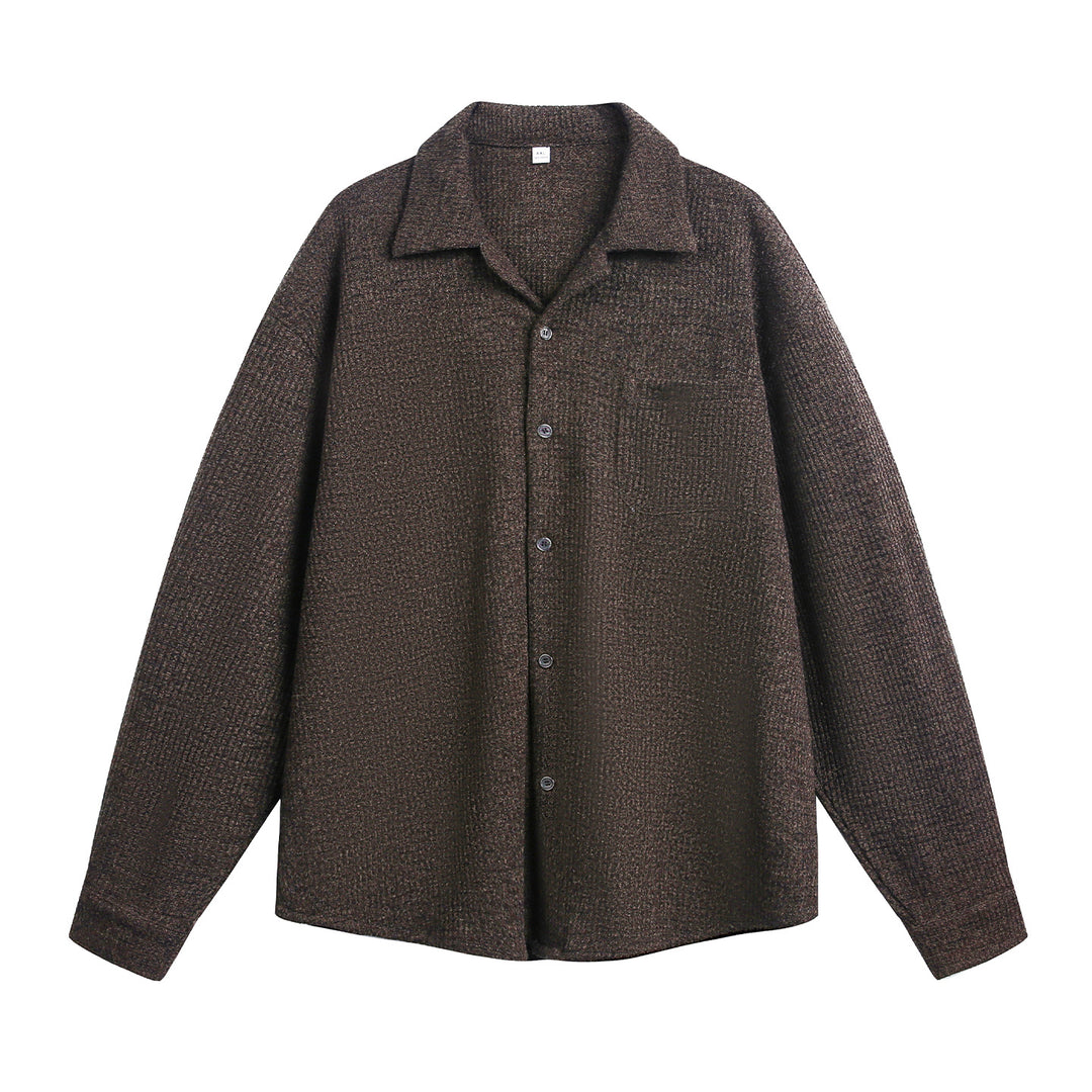 Unisex Komfortables Overshirt aus Strukturstrick mit Hemdkragen und Brusttasche Nord Taschen