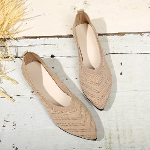 Damen elegante Ballerinas aus atmungsaktivem Strickmaterial - Arvani