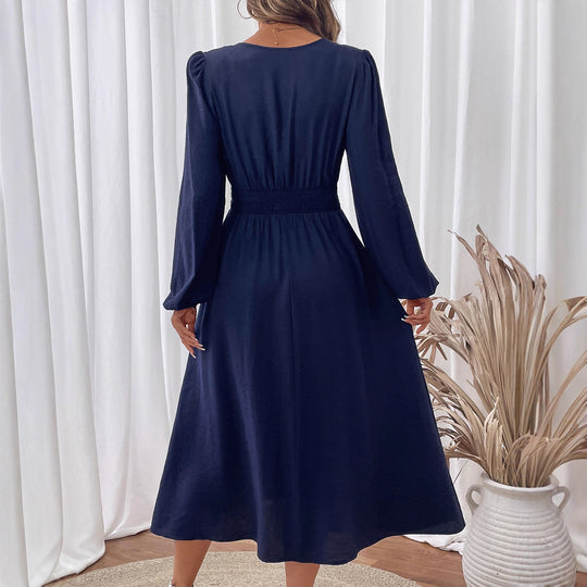 Damen Elegantes Midikleid mit floralem Stickmuster Nord Taschen