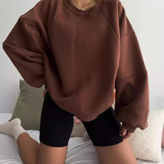 Damen Komfort-Loungewear Kombination Oversize-Sweatshirt mit High-Waist Biker-Shorts Nord Taschen