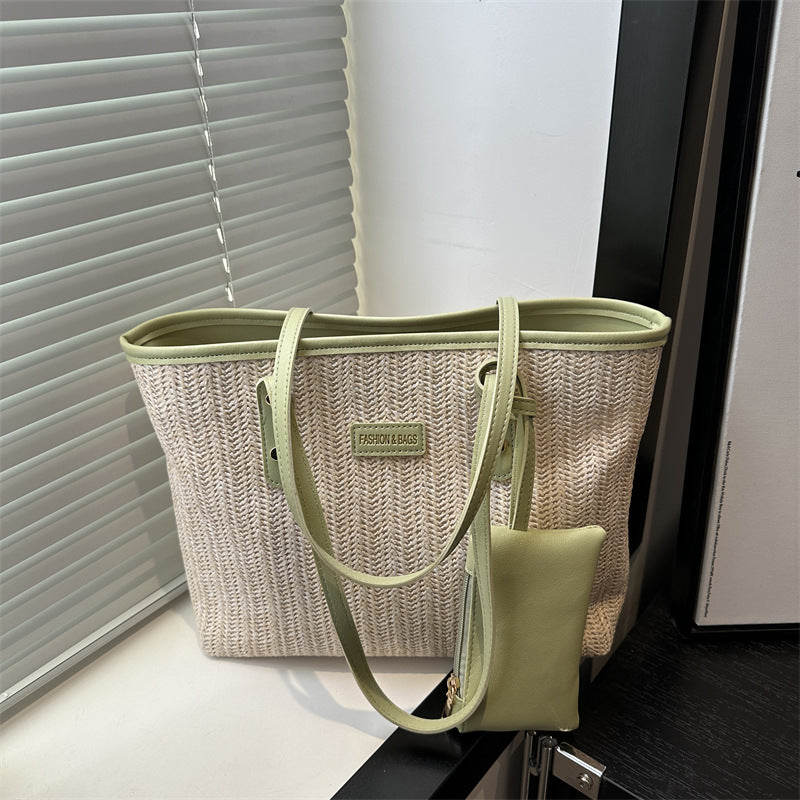 Damen Tragetasche mit geflochtenem Design und abnehmbarem Innenfach Nord Taschen