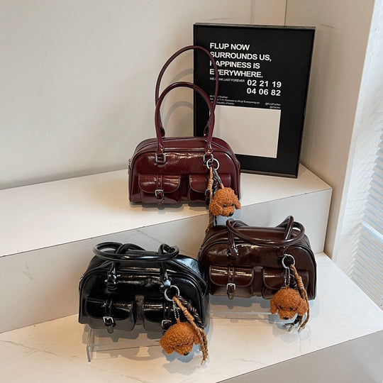 Damen elegante Handtasche mit praktischen Außenfächern Nord Taschen