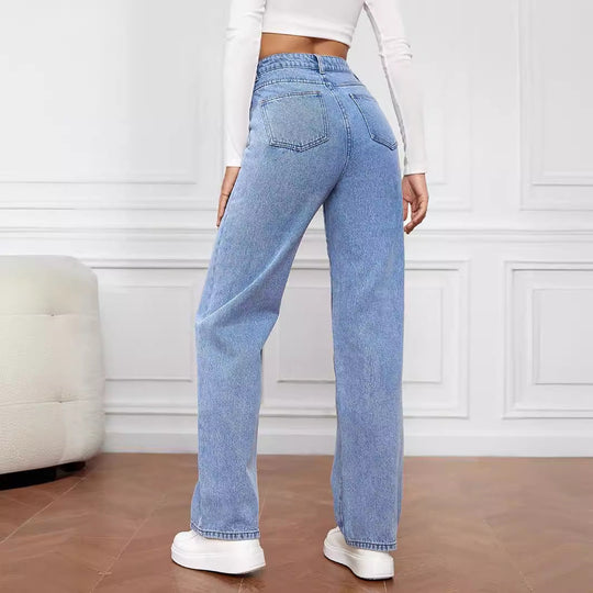 Damen Hoch geschnittene weite Jeans im Vintage-Stil