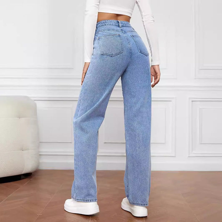 Damen Hoch geschnittene weite Jeans im Vintage-Stil