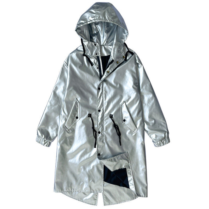 Herren reflektierende Regenjacke mit verstellbarem Kapuzenbereich und praktischen Taschen
