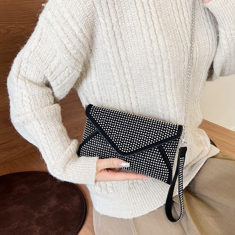 Damen Glamouröse Clutch-Tasche mit funkelnden Strassverzierungen Nord Taschen