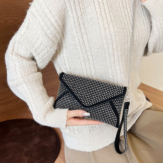 Damen Glamouröse Clutch-Tasche mit funkelnden Strassverzierungen Nord Taschen
