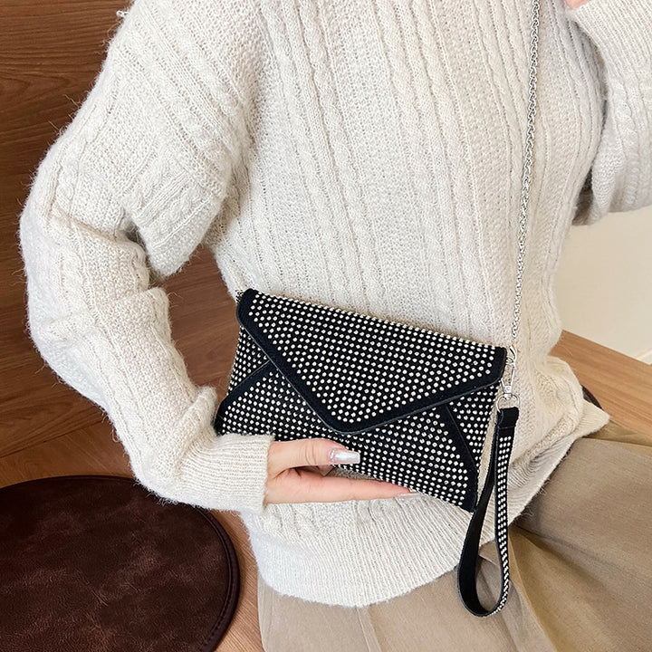 Damen Glamouröse Clutch-Tasche mit funkelnden Strassverzierungen Nord Taschen