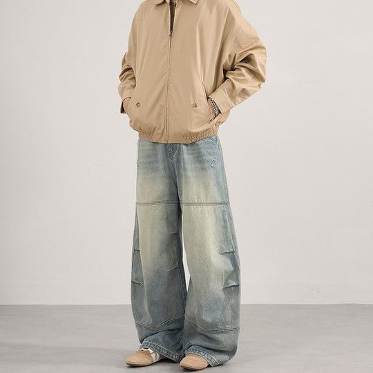 Herren Superweite Denim-Palazzo-Hose mit segmentierten Nähten und voluminöser Silhouette Nord Taschen