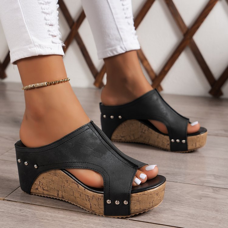 Damen Komfortable Clogs mit hochwertiger Korksohle und fugeneleganter Obermaterialstruktur