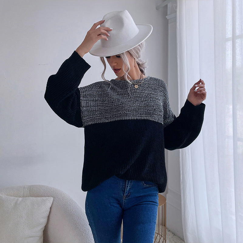Damen Lässiger Strickpullover mit asymmetrischem Design Nord Taschen