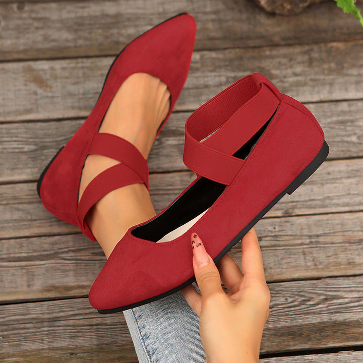 Damen elegante Ballerinas mit verstellbarem Riemchendesign