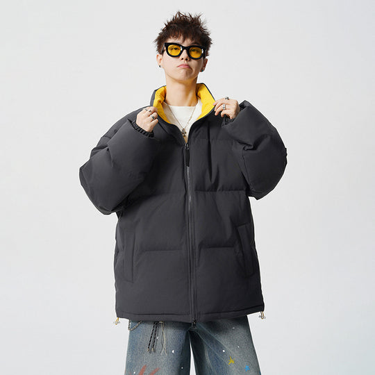 Herren Kurz geschnittene Oversize Steppjacke mit hohem Kragen Nord Taschen