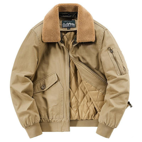 Herren Canvas-Bomberjacke mit gesteppter Thermofütterung und Teddykragen Nord Taschen