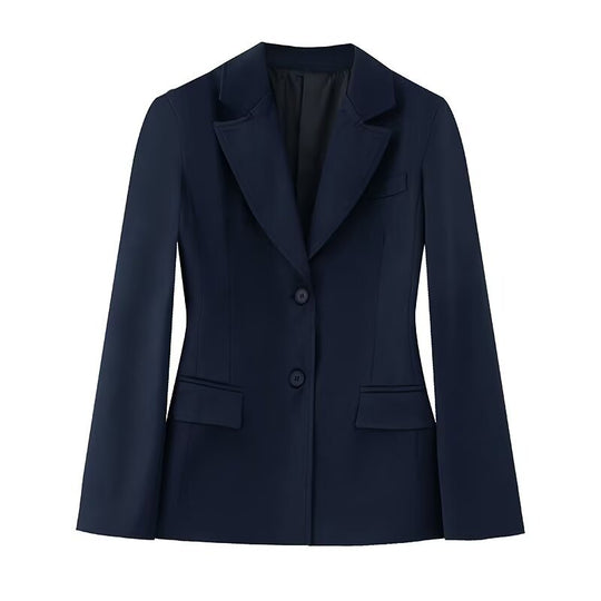 Damen 50+ taillierter Zweiknopf‑Blazer mit Reverskragen, Pattentaschen und Gehschlitz Nord Taschen