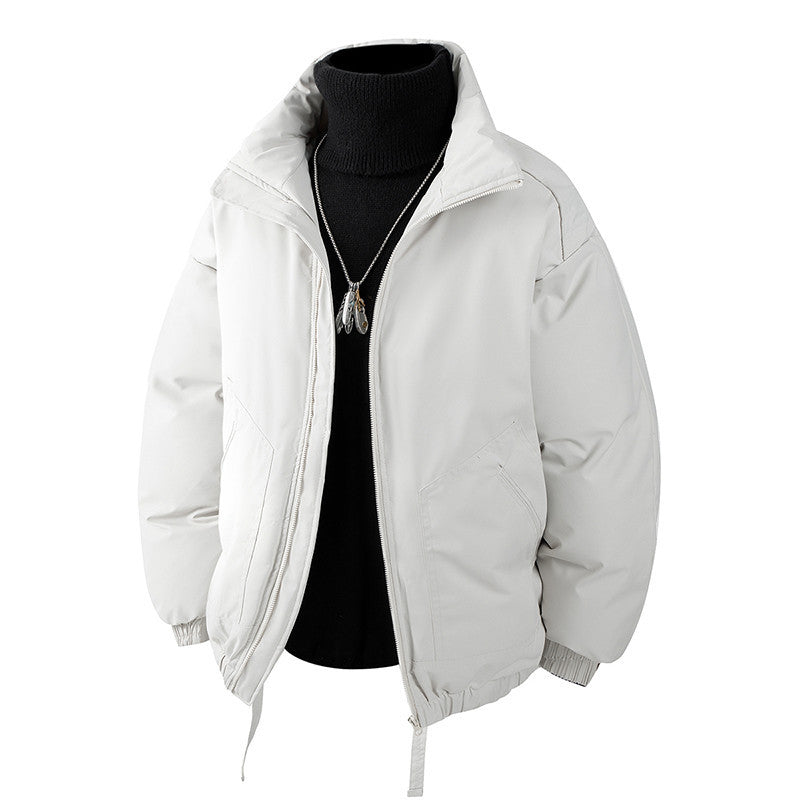 Herren Oversized Thermo‑Steppjacke mit hohem Kragen, Reißverschluss und Tunnelzug Nord Taschen