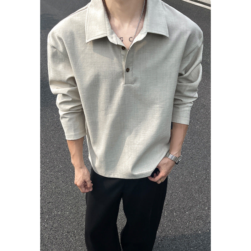 Herren Lässiger Polo-Pullover mit Stehkragen Nord Taschen
