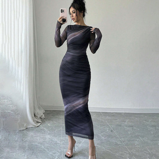 Damen Elegantes Wickelkleid mit Struktur Nord Taschen