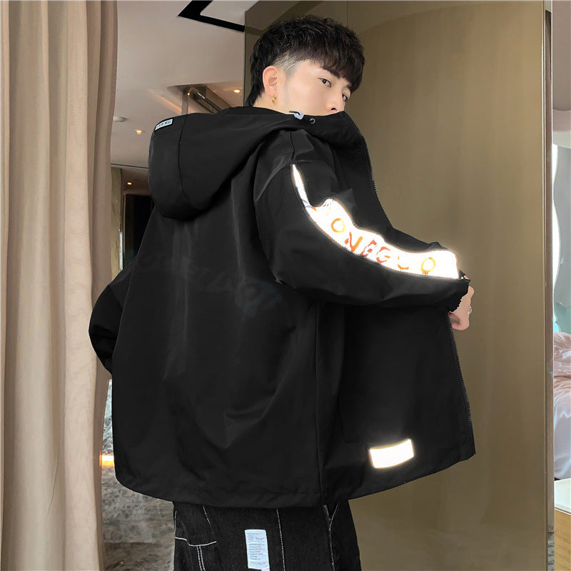 Herren Leichtgewichtige Kapuzenjacke im Oversize-Sportstyle mit Ärmel-Reißverschlüssen Nord Taschen