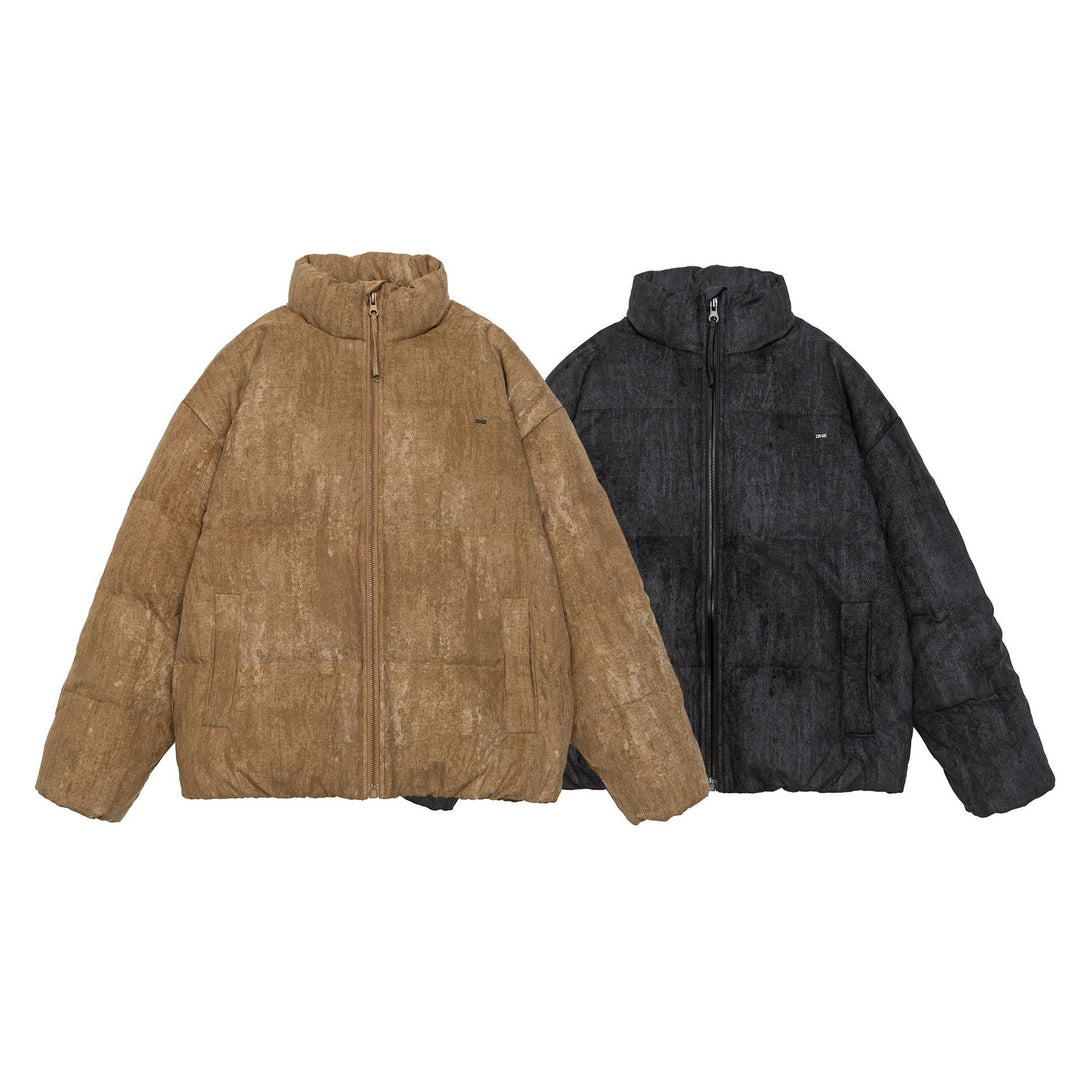 Herren Oversize gesteppte Thermo-Pufferjacke mit hohem Stehkragen Nord Taschen