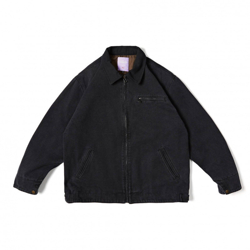 Unisex Weit geschnittene Blousonjacke im Worker‑Look mit Cordkragen und Brustreißverschluss Nord Taschen