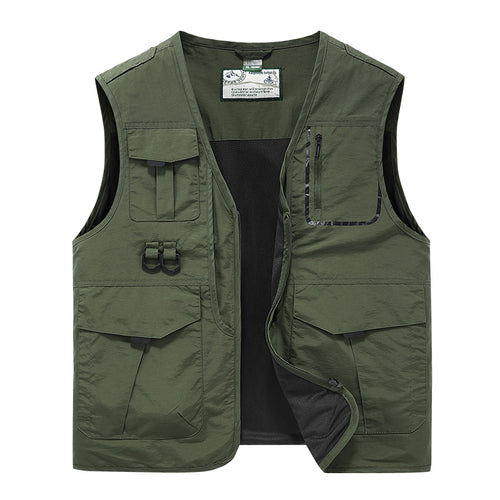 Herren Multifunktionale Outdoor-Utility-Weste mit Multitaschen, Mesh‑Futter und D‑Ringen Nord Taschen