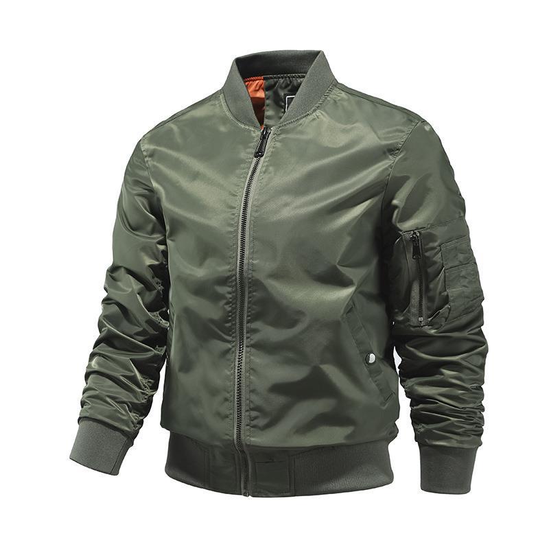 Herren leichte Nylon-Bomberjacke im Aviator-Utility-Stil mit Ärmeltasche Nord Taschen