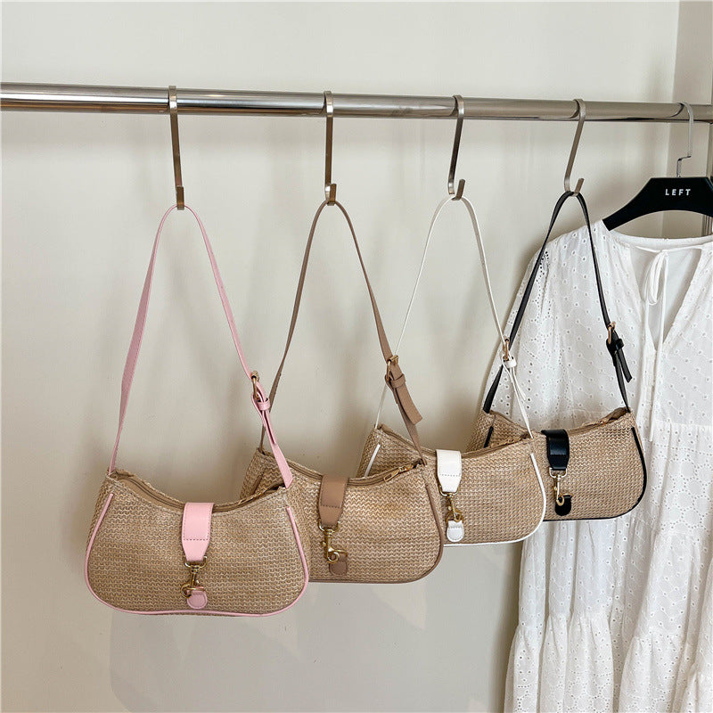 Damen geflochtene Umhängetasche mit elegantem Riemen Nord Taschen