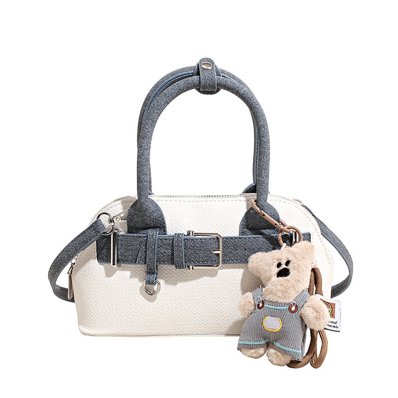 Damen stilvolle Handtasche mit verspieltem Plüsch-Details Nord Taschen
