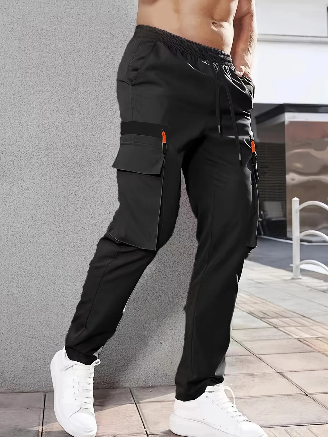 Herren Tapered Cargojogginghose mit elastischem Bund, Tunnelzug & Multifachtaschen Nord Taschen