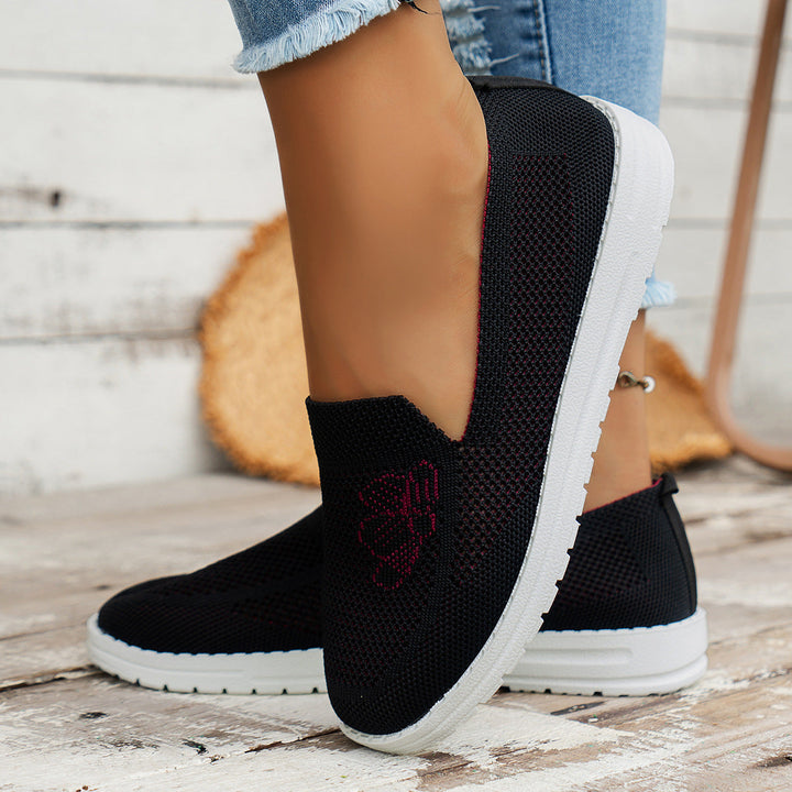 Damen luftige Slip-On Sneakers mit atmungsaktiver Struktur