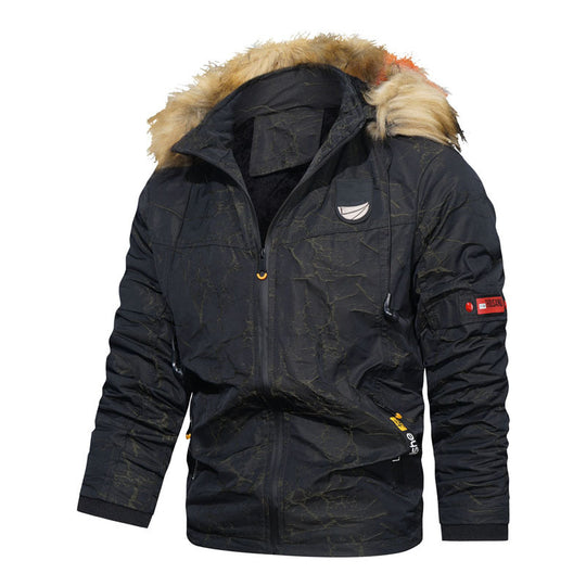 Herren Thermoisolierter Parka im Utility‑Stil mit Kunstfellkapuze und wattierter Innenlage Nord Taschen