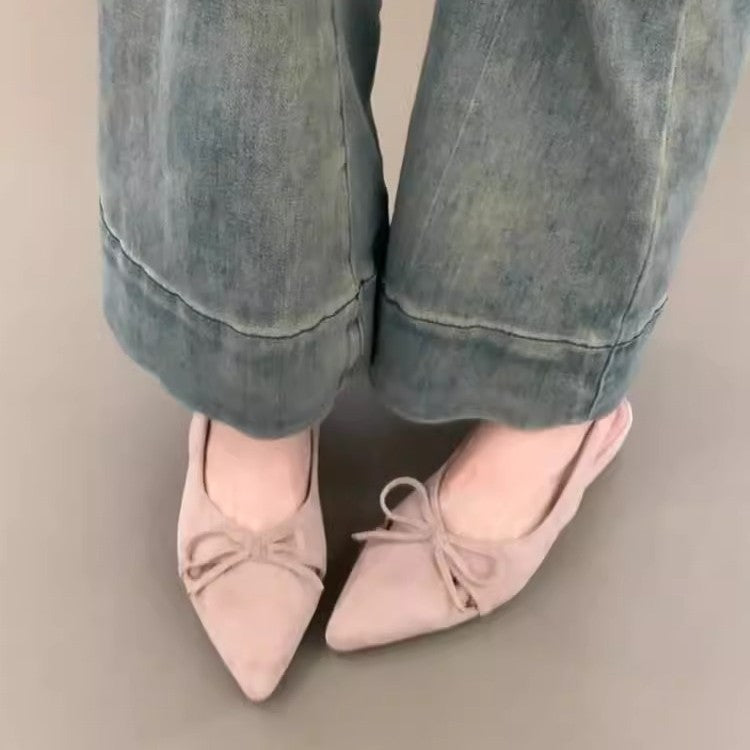 Damen Sling-Ballerinas mit dekorativem Schleifendetail und komfortablem Fußbett